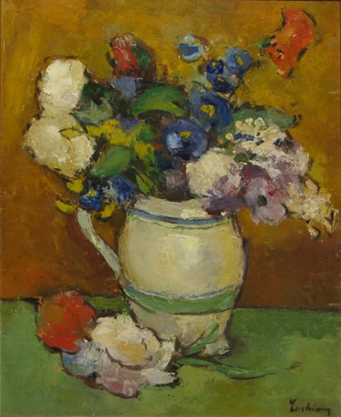 Natura morta con anemoni e rose
